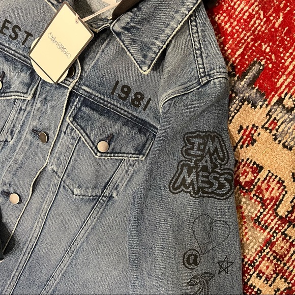 Lauren Moshi Stevie Varsity Panther Jean Jacket - Picture 12 of 16